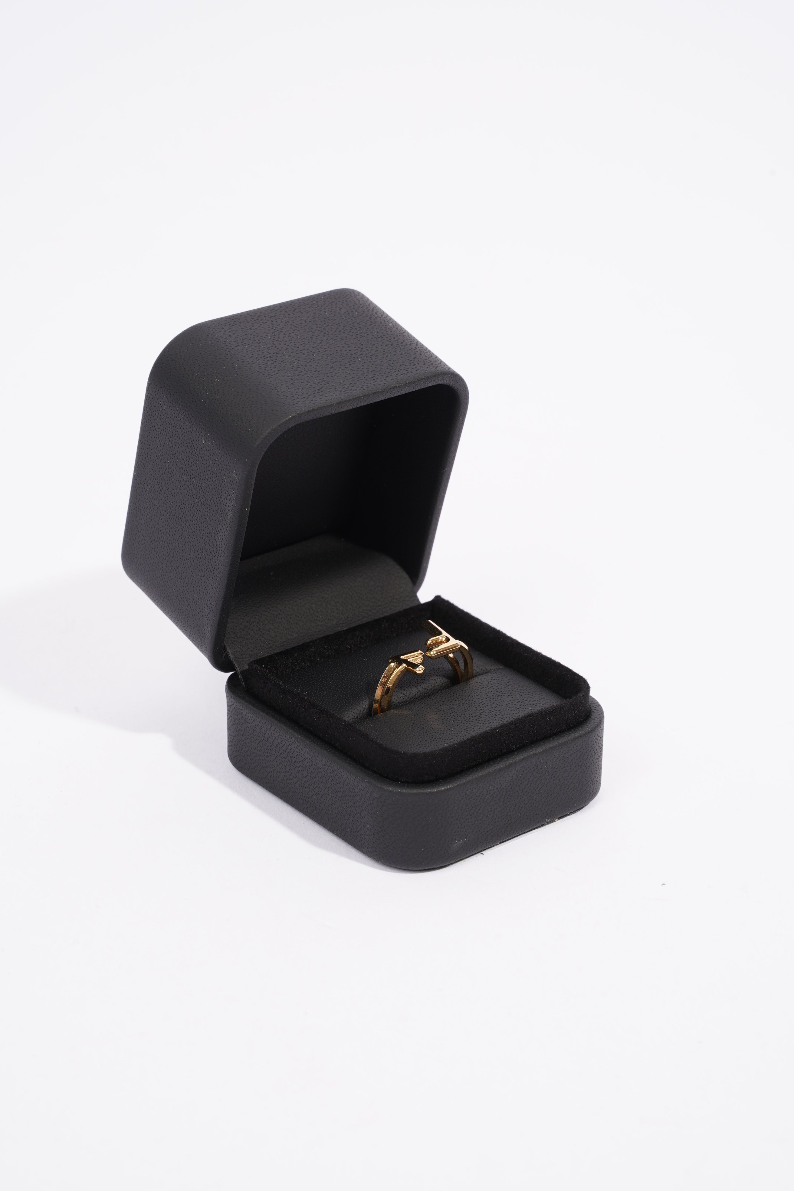 Fendi FF Double Rings Gold Base Metal L