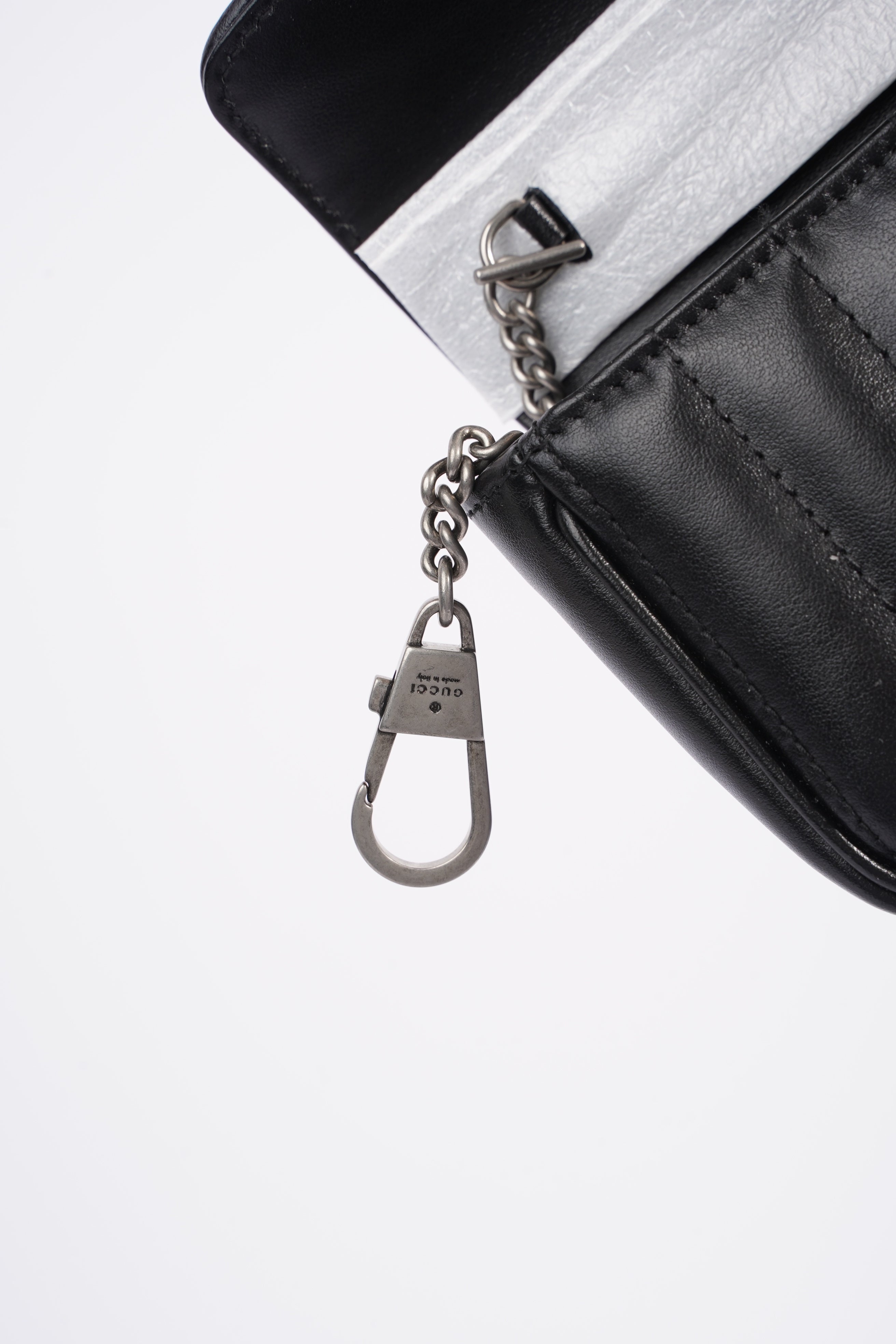 Gucci Marmont Flap Black Matelasse Leather Super Mini