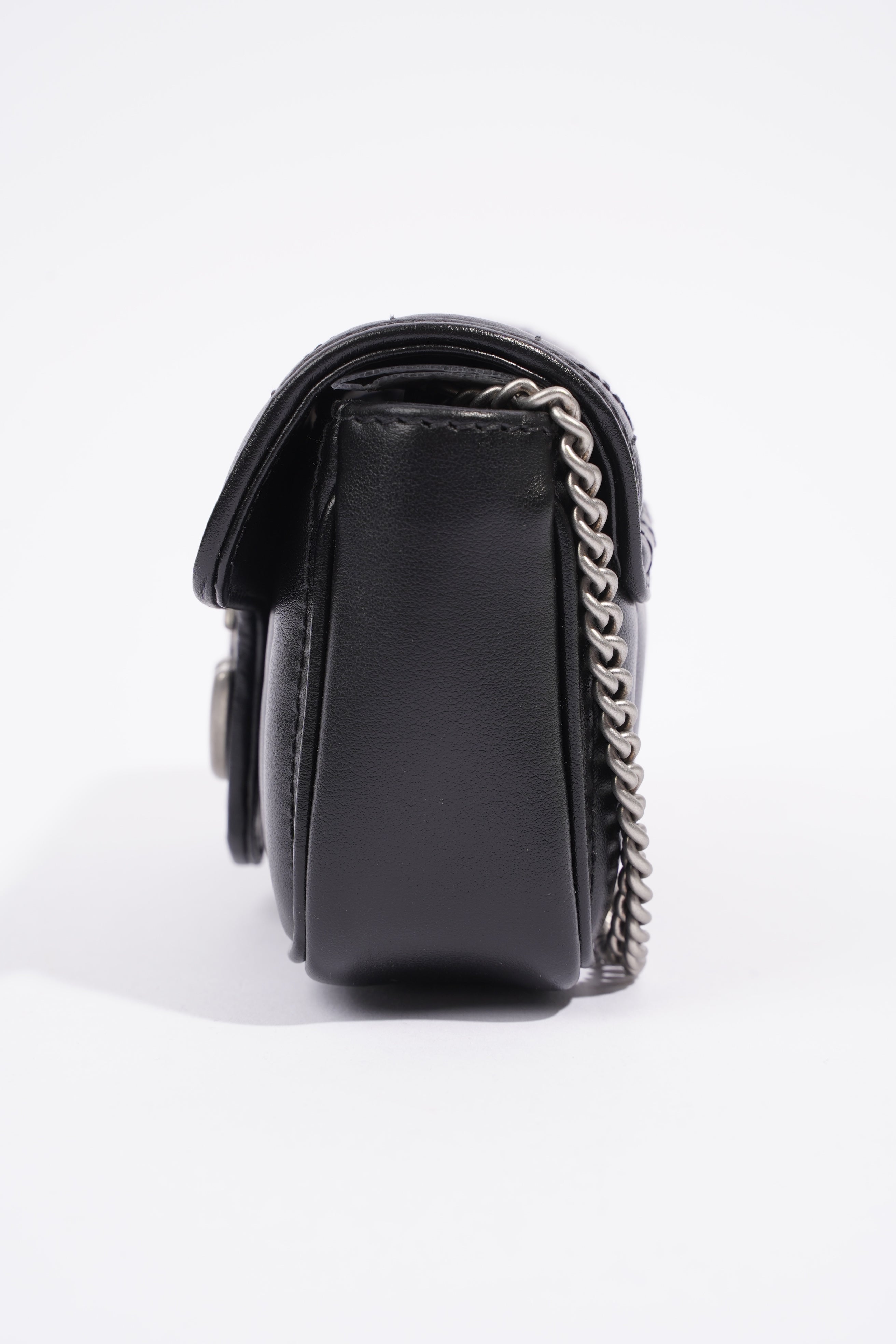 Gucci Marmont Flap Black Matelasse Leather Super Mini
