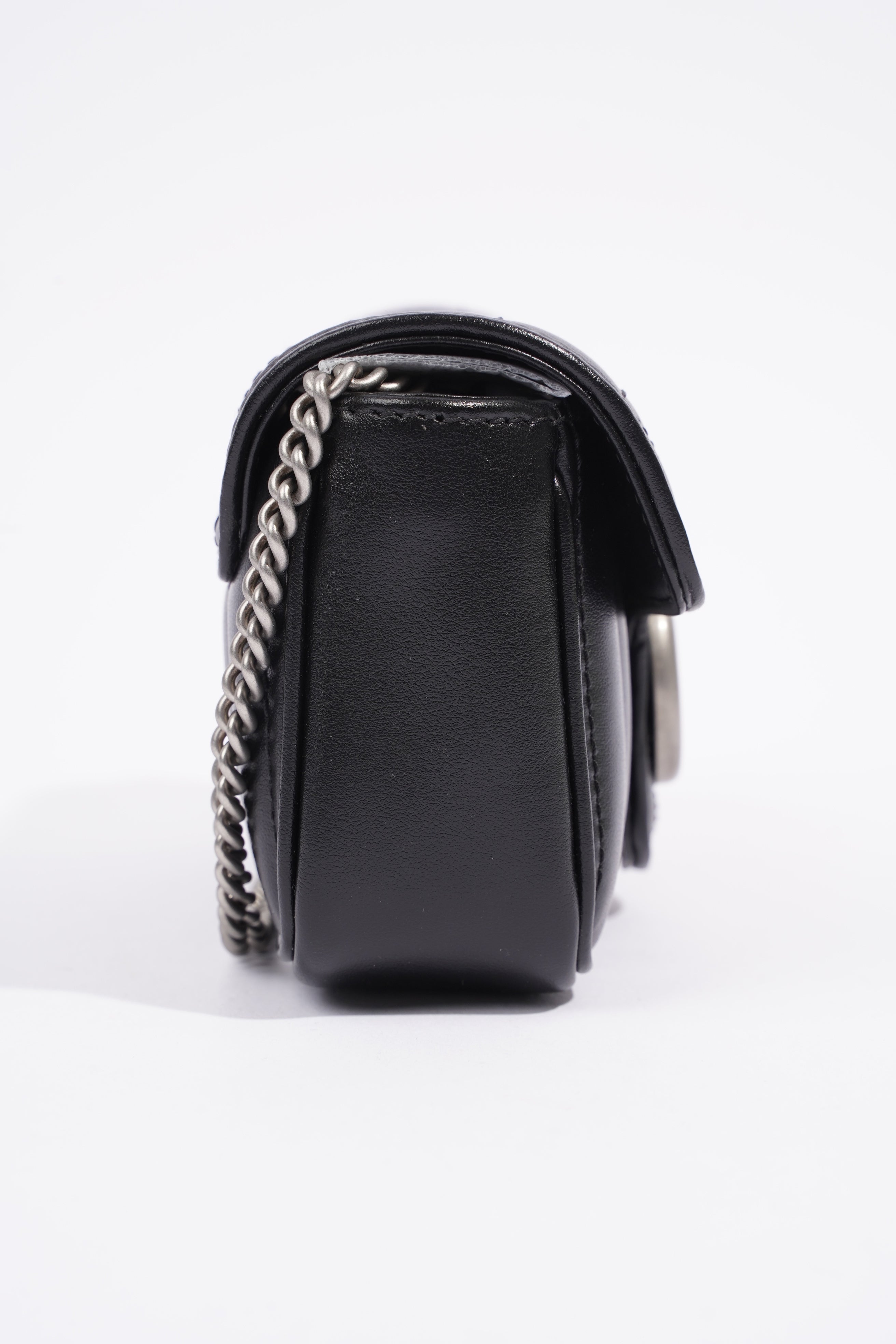 Gucci Marmont Flap Black Matelasse Leather Super Mini