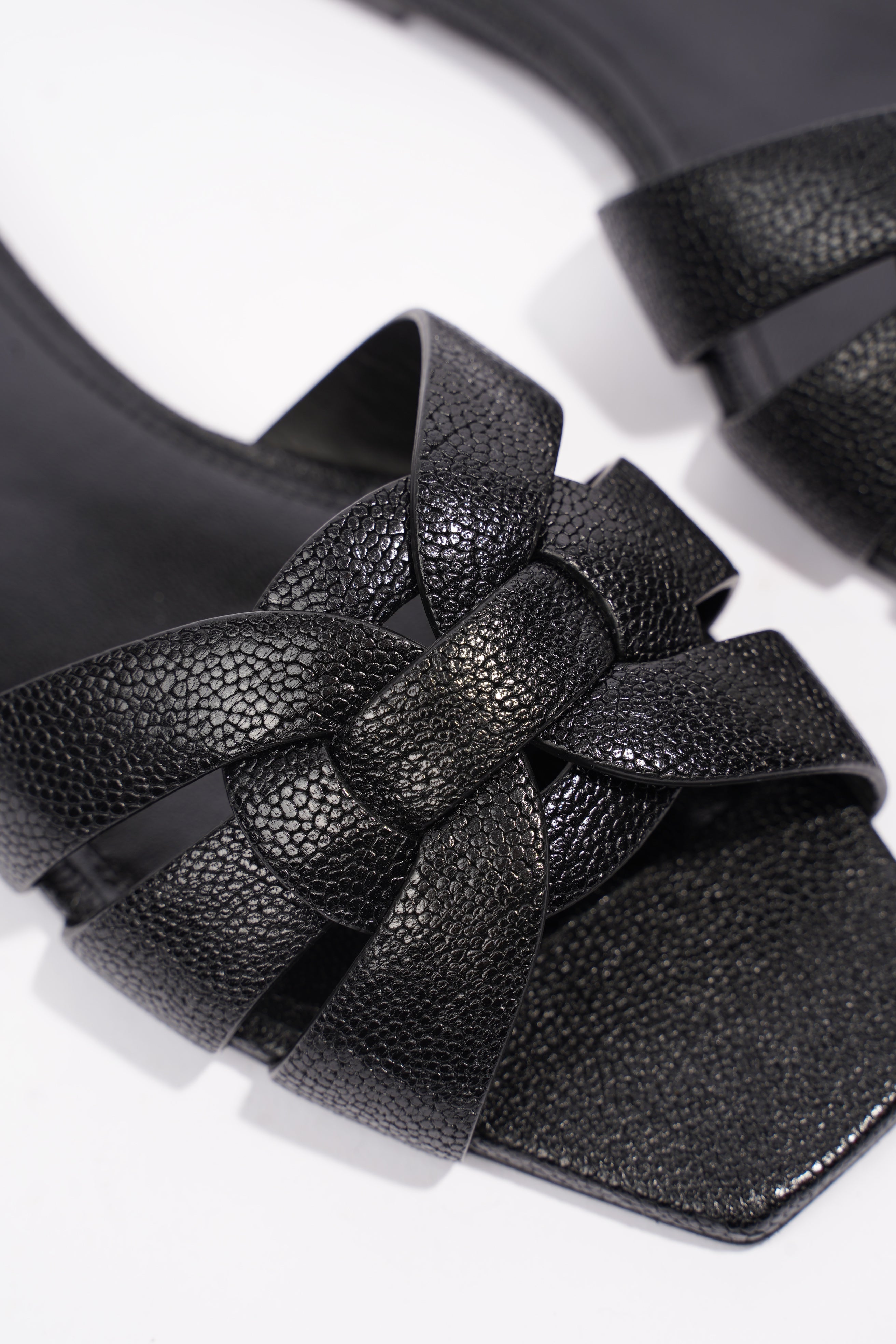 Saint Laurent Tribute Black Embossed Leather EU 36 UK 3