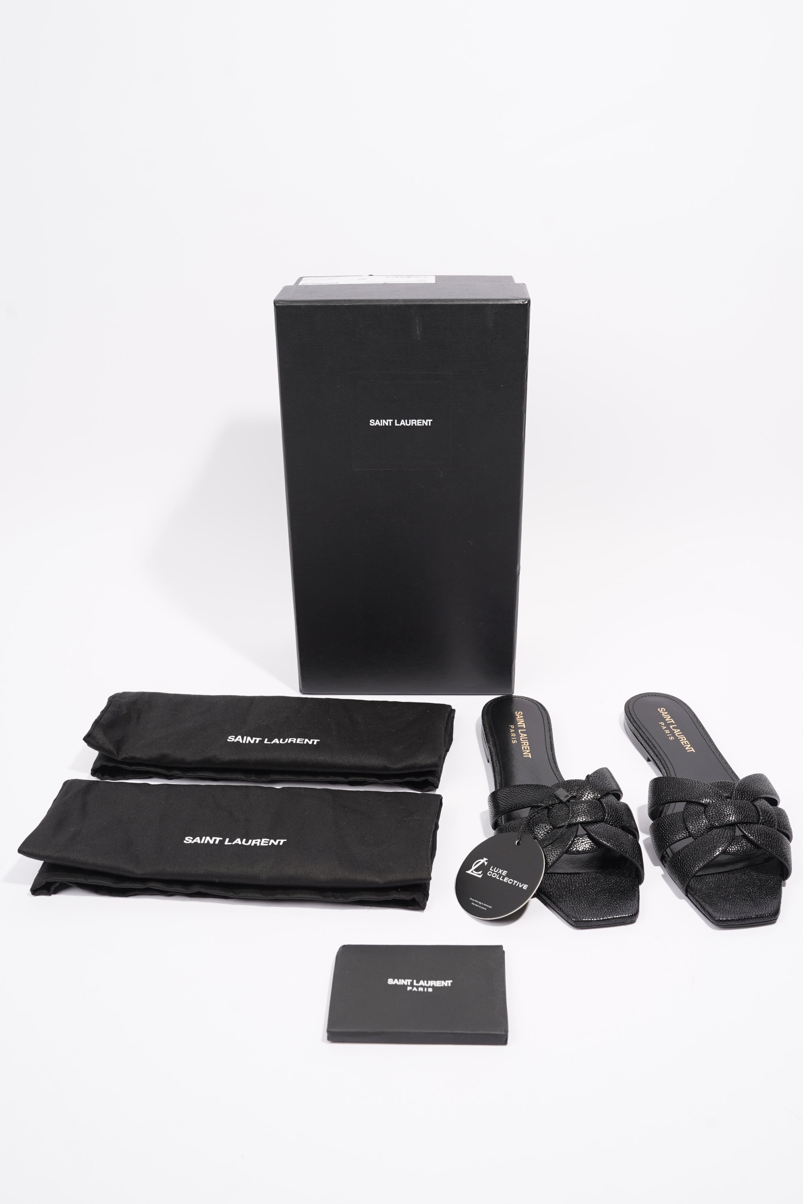 Saint Laurent Tribute Black Embossed Leather EU 36 UK 3