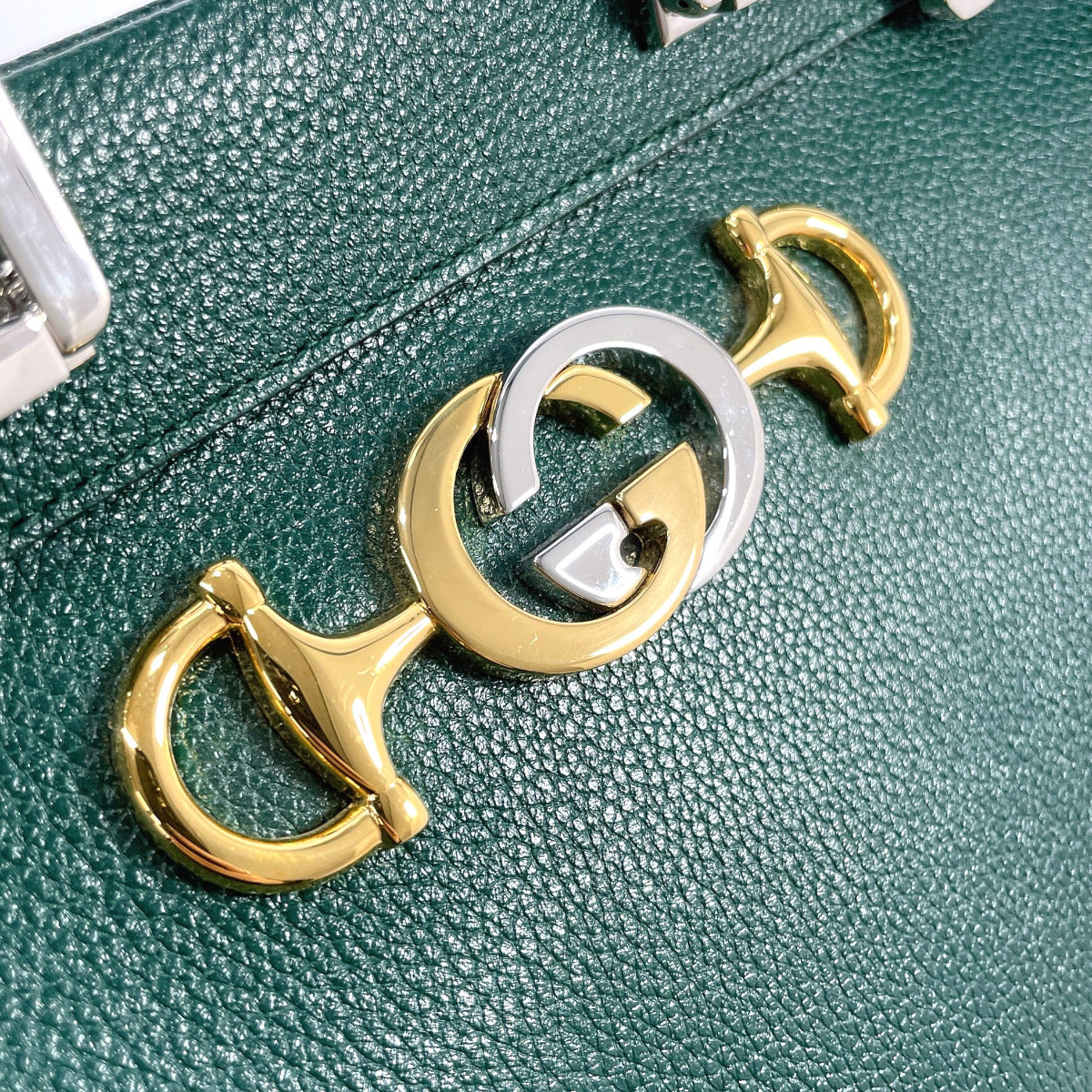 GUCCI Handbag 569712 Zumi Small leather green Women Used