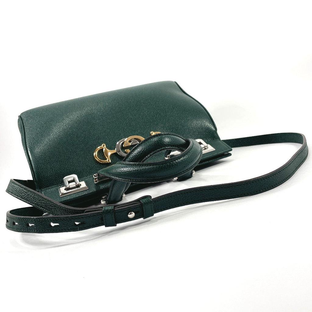 GUCCI Handbag 569712 Zumi Small leather green Women Used