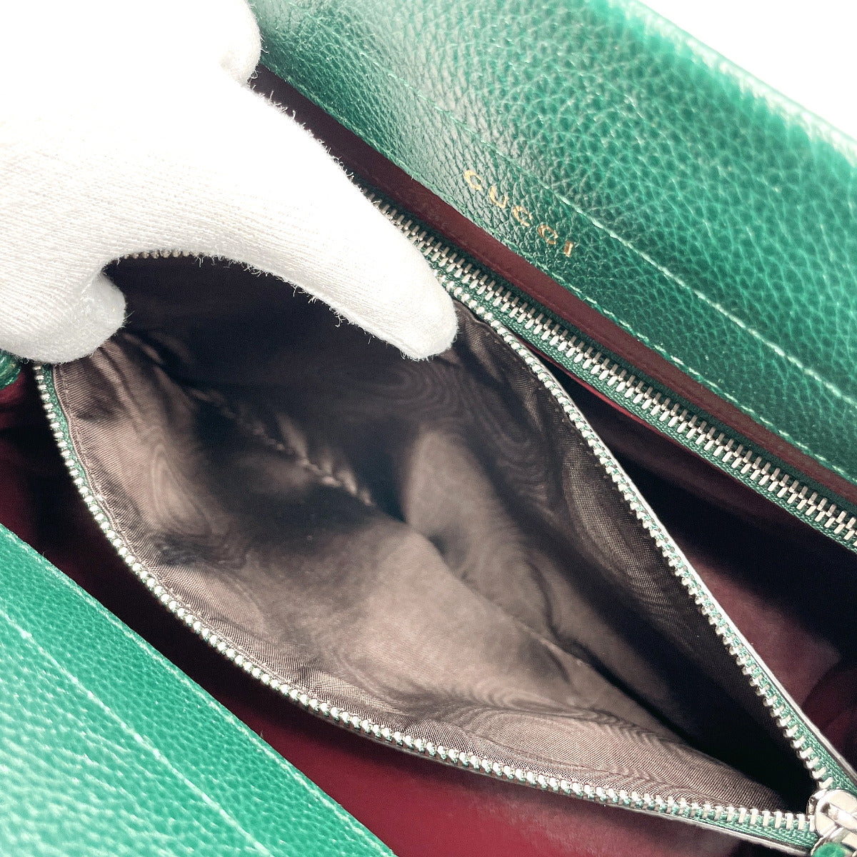 GUCCI Handbag 569712 Zumi Small leather green Women Used
