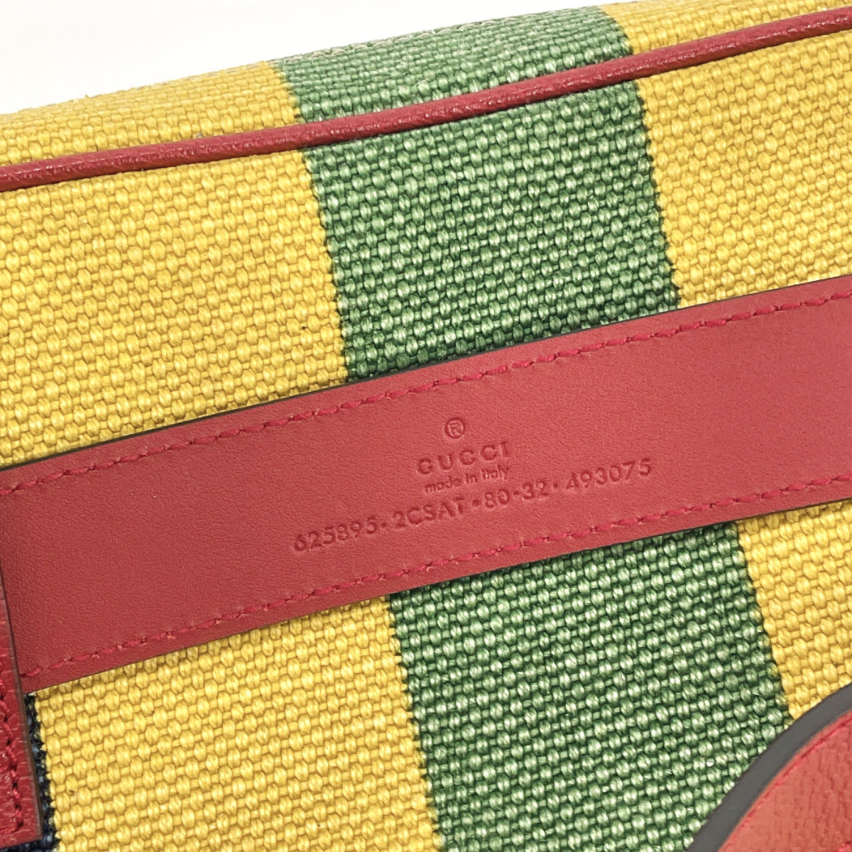 GUCCI bam bag 625895 Baiadera stripe canvas/leather multicolor unisex Used