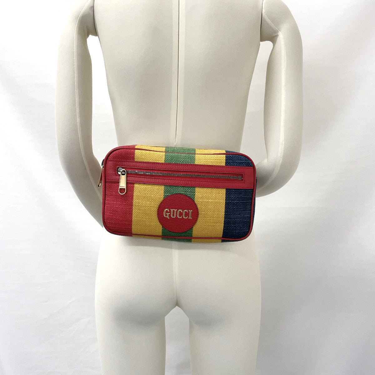 GUCCI bam bag 625895 Baiadera stripe canvas/leather multicolor unisex Used