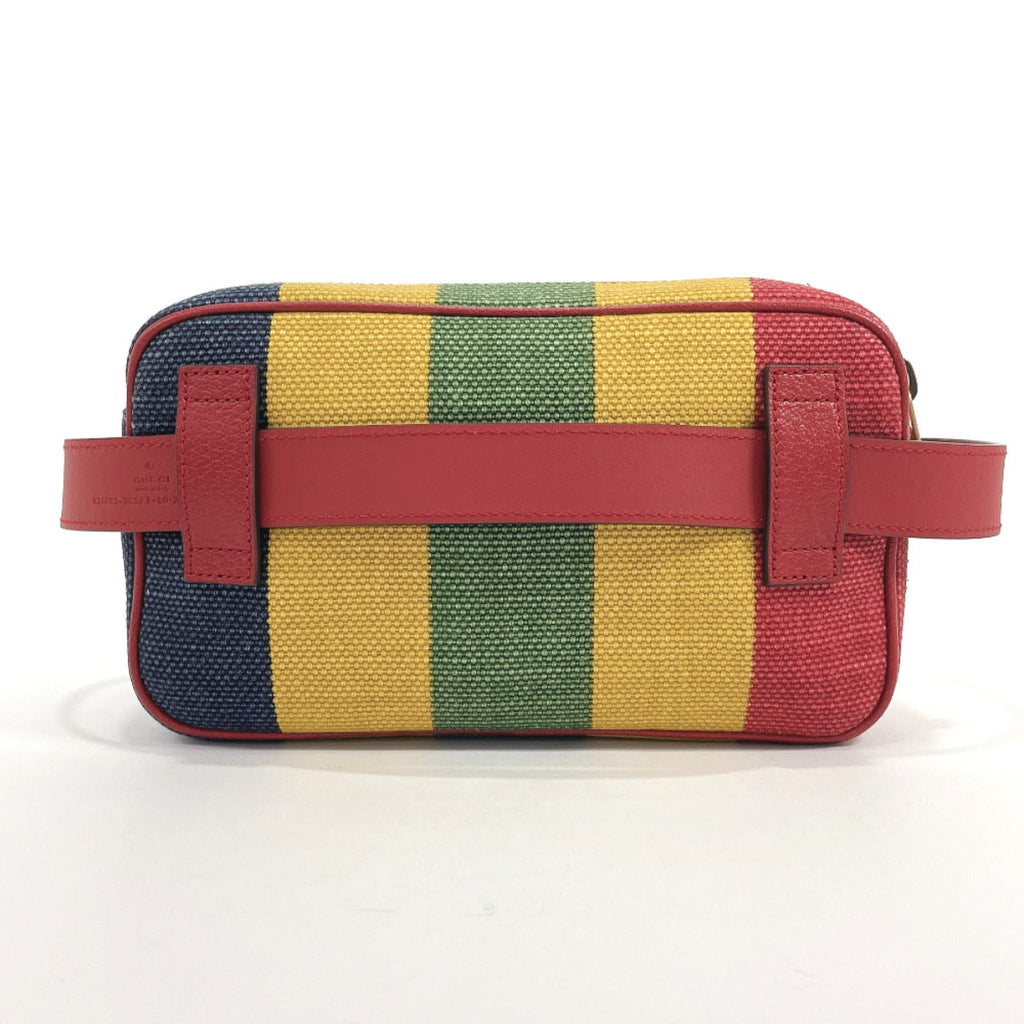 GUCCI bam bag 625895 Baiadera stripe canvas/leather multicolor unisex Used