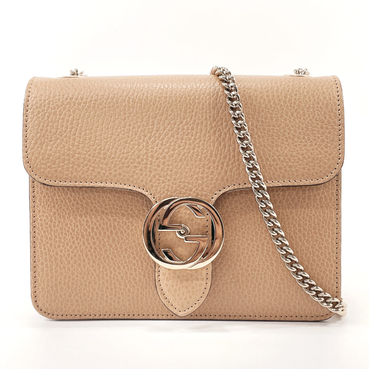 GUCCI Shoulder Bag 510304 Interlocking G ChainShoulder leather beige Women Used