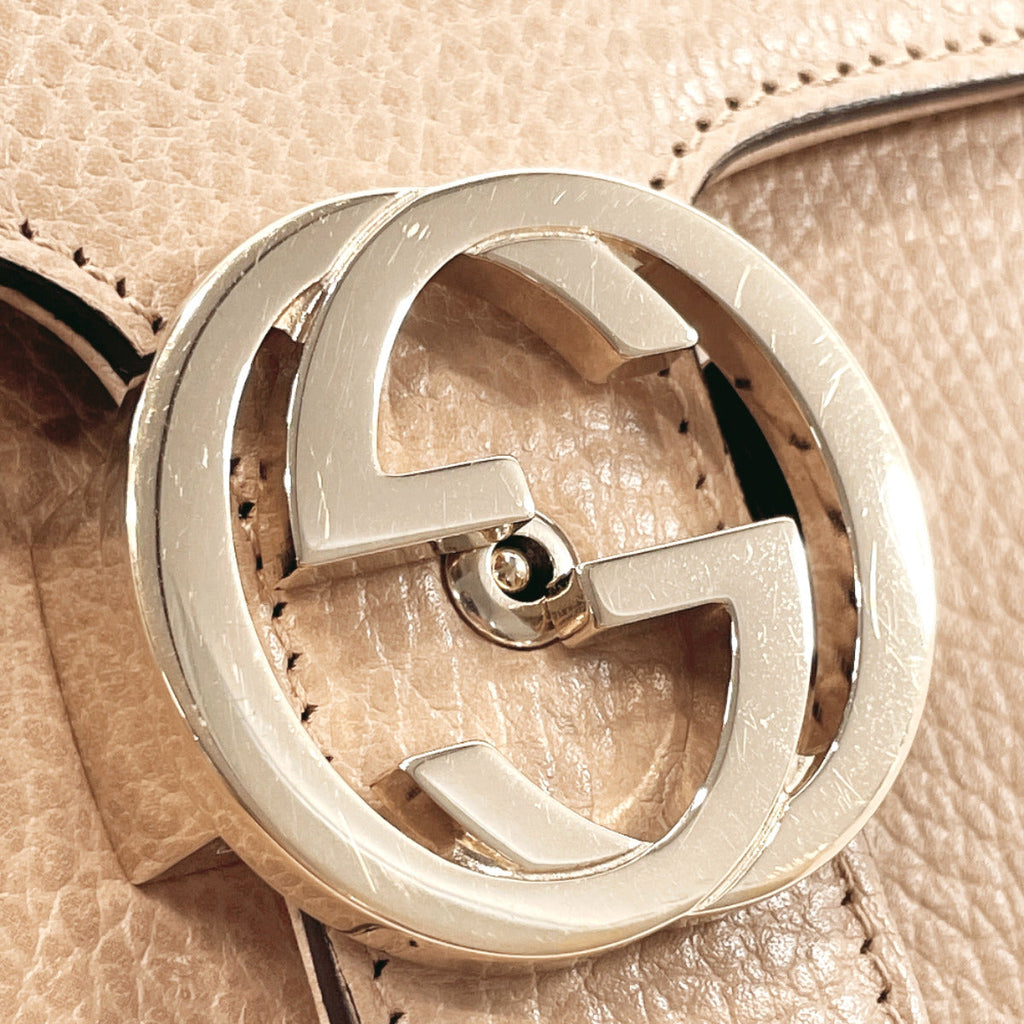 GUCCI Shoulder Bag 510304 Interlocking G ChainShoulder leather beige Women Used