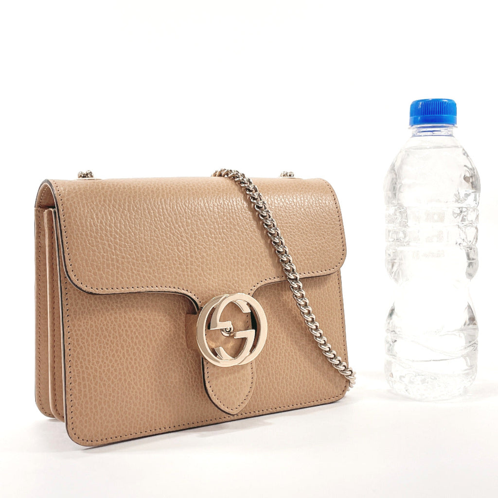 GUCCI Shoulder Bag 510304 Interlocking G ChainShoulder leather beige Women Used