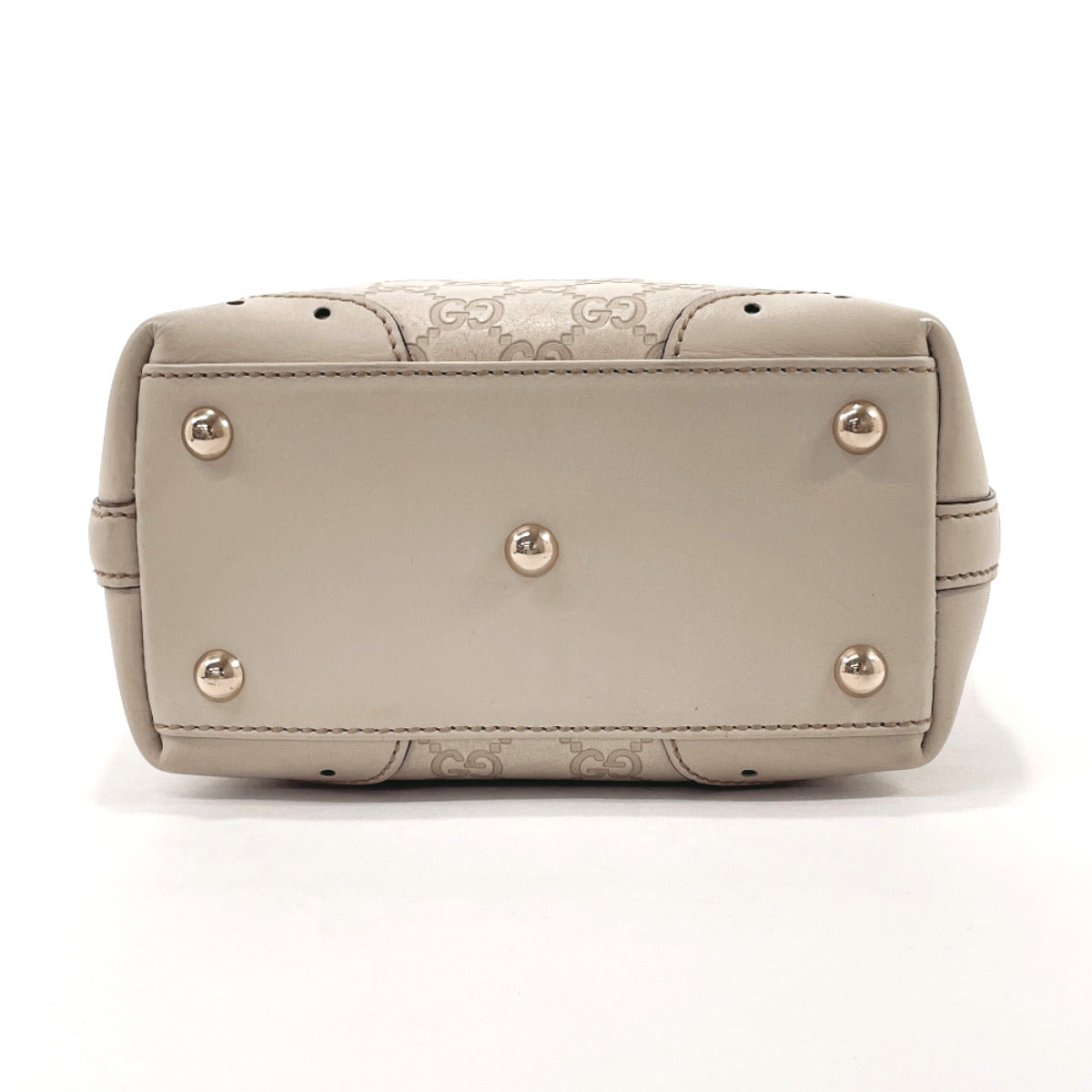 GUCCI Tote Bag 145994 Bucket type Sima leather Ivory Women Used