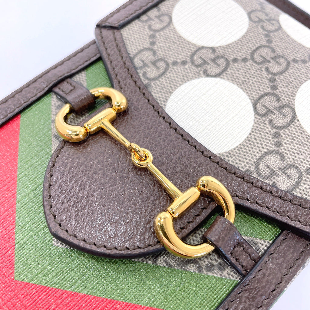 GUCCI Shoulder Bag 625615 Horsebit 1955 GG Supreme Canvas/leather Brown Women Used