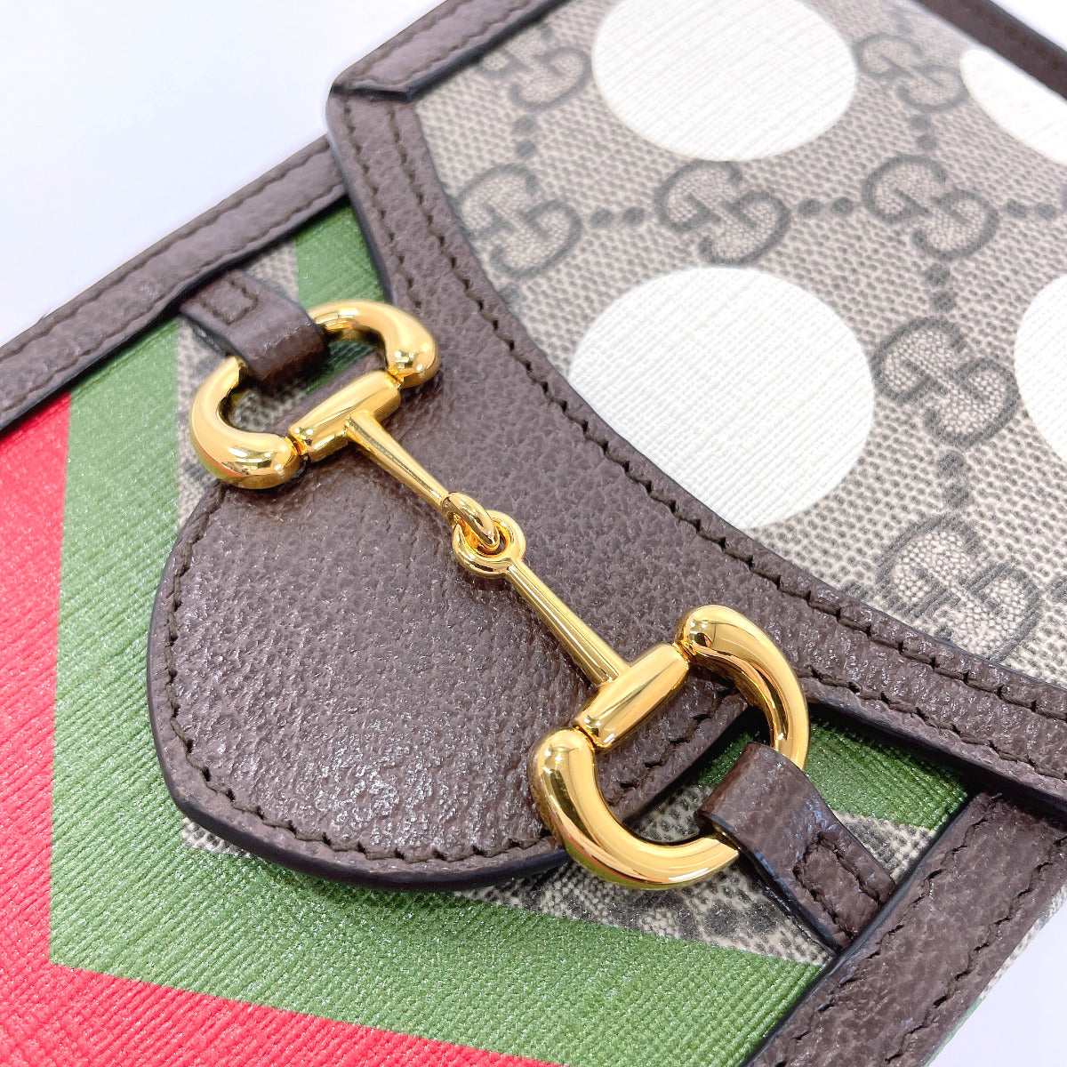 GUCCI Shoulder Bag 625615 Horsebit 1955 GG Supreme Canvas/leather Brown Women Used