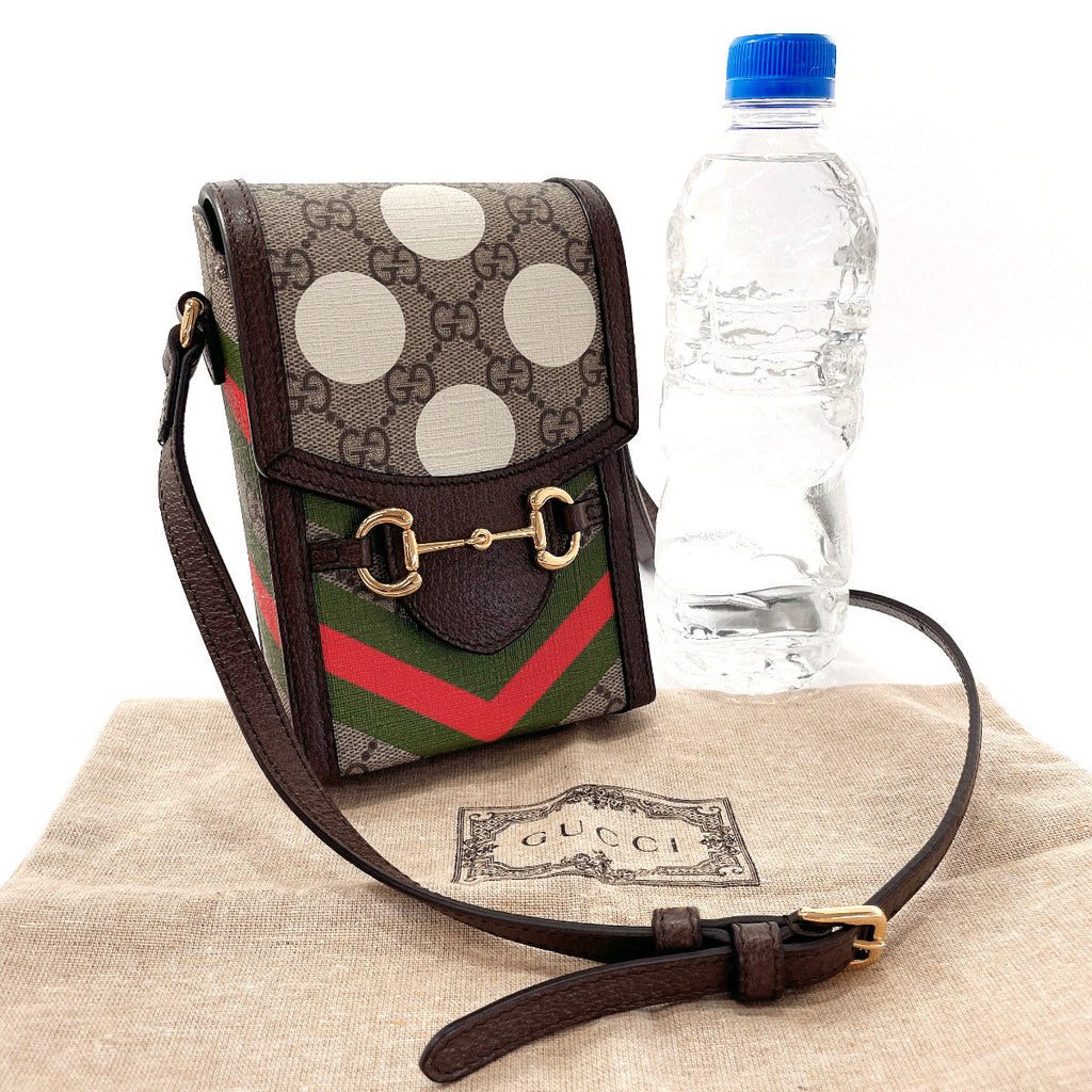 GUCCI Shoulder Bag 625615 Horsebit 1955 GG Supreme Canvas/leather Brown Women Used