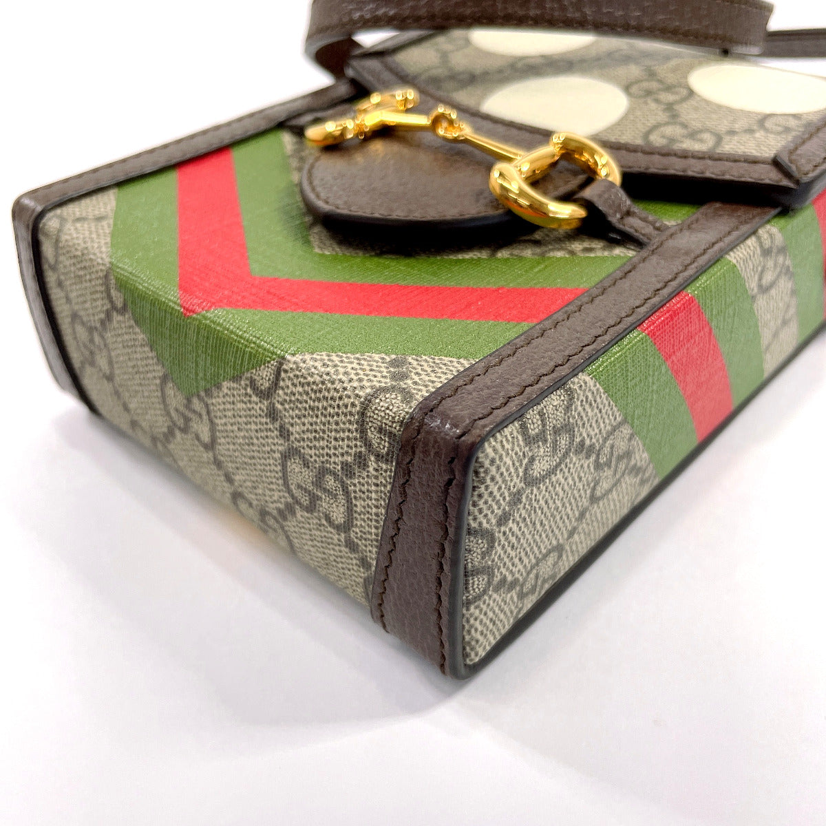 GUCCI Shoulder Bag 625615 Horsebit 1955 GG Supreme Canvas/leather Brown Women Used