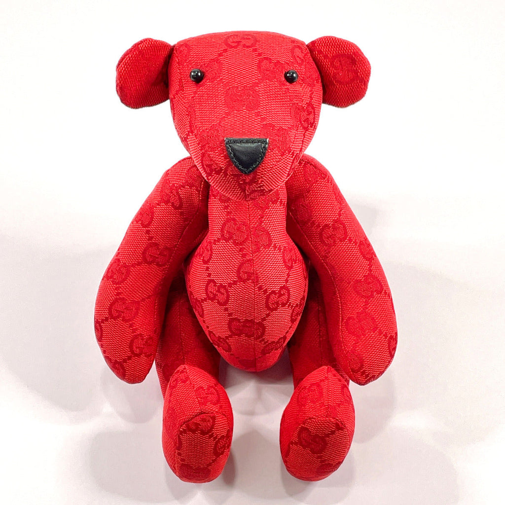 GUCCI Other accessories Teddy bear plush GG canvas Red unisex Used