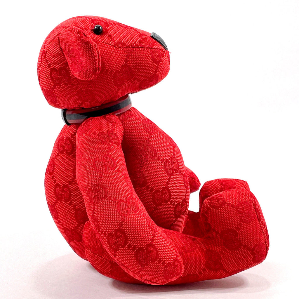 GUCCI Other accessories Teddy bear plush GG canvas Red unisex Used