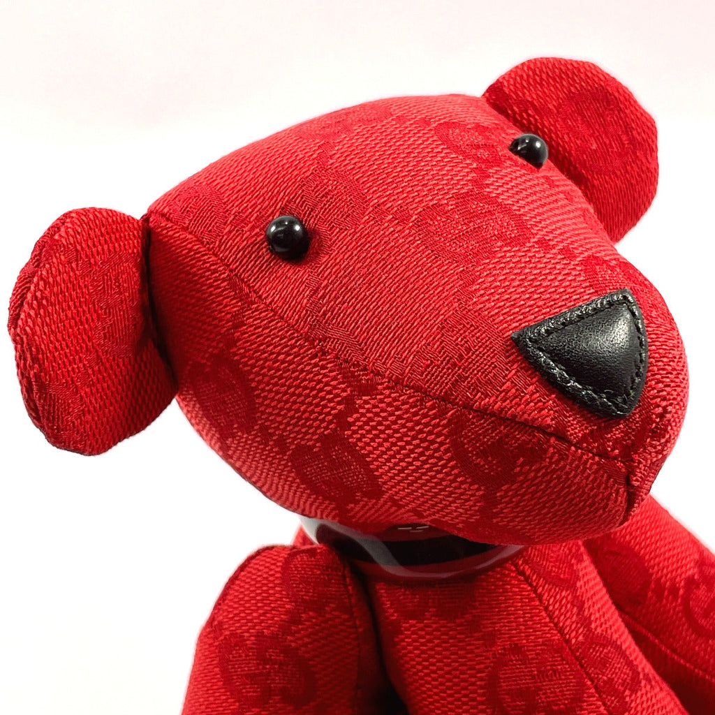 GUCCI Other accessories Teddy bear plush GG canvas Red unisex Used