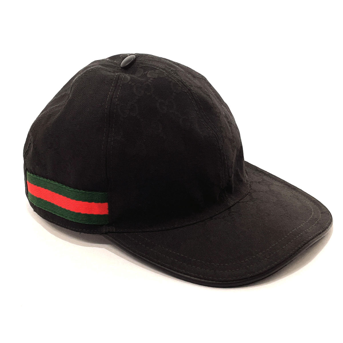 GUCCI cap 200035 Baseball cap GG canvas Black mens Used