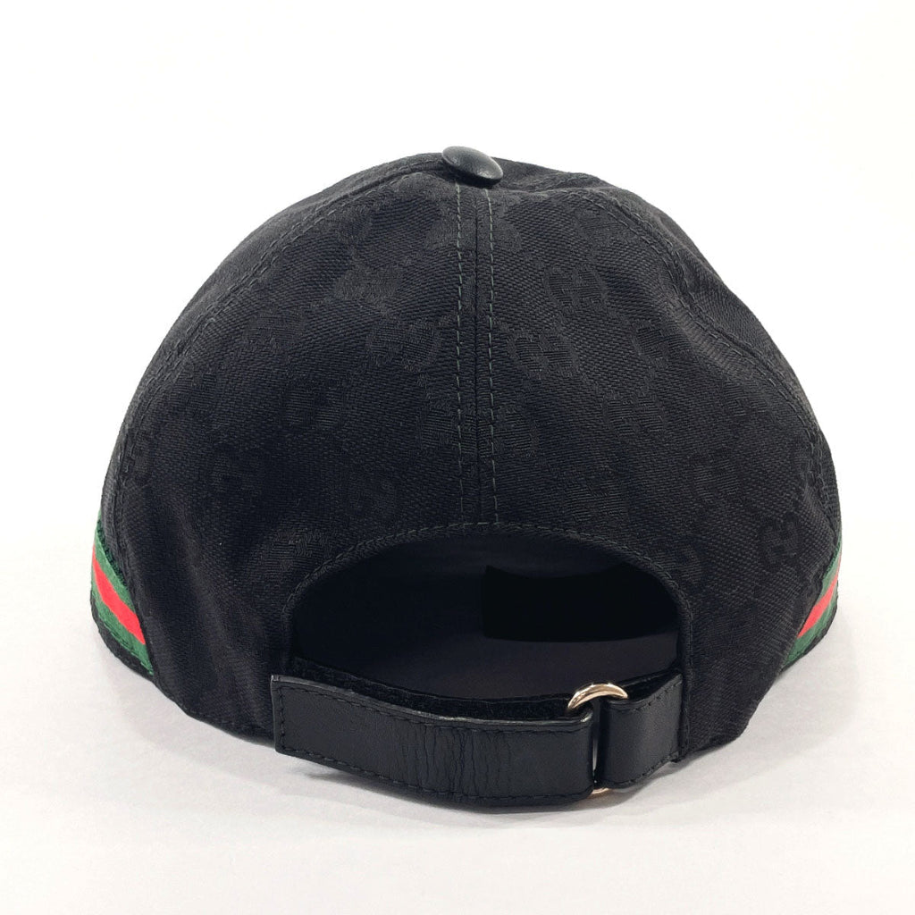 GUCCI cap 200035 Baseball cap GG canvas Black mens Used