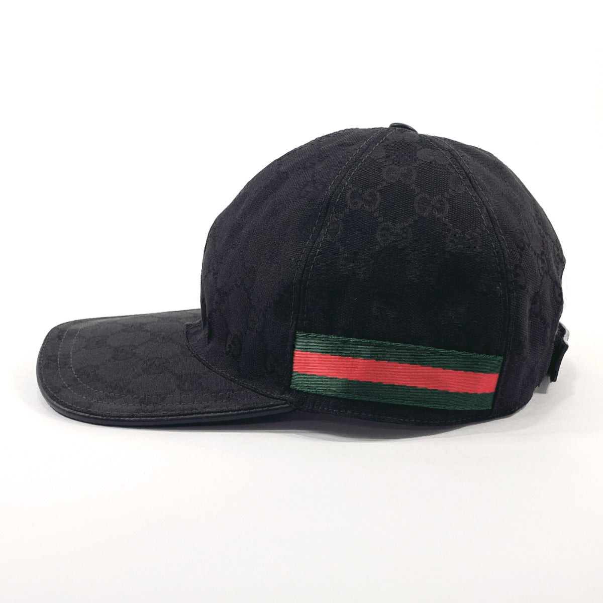 GUCCI cap 200035 Baseball cap GG canvas Black mens Used