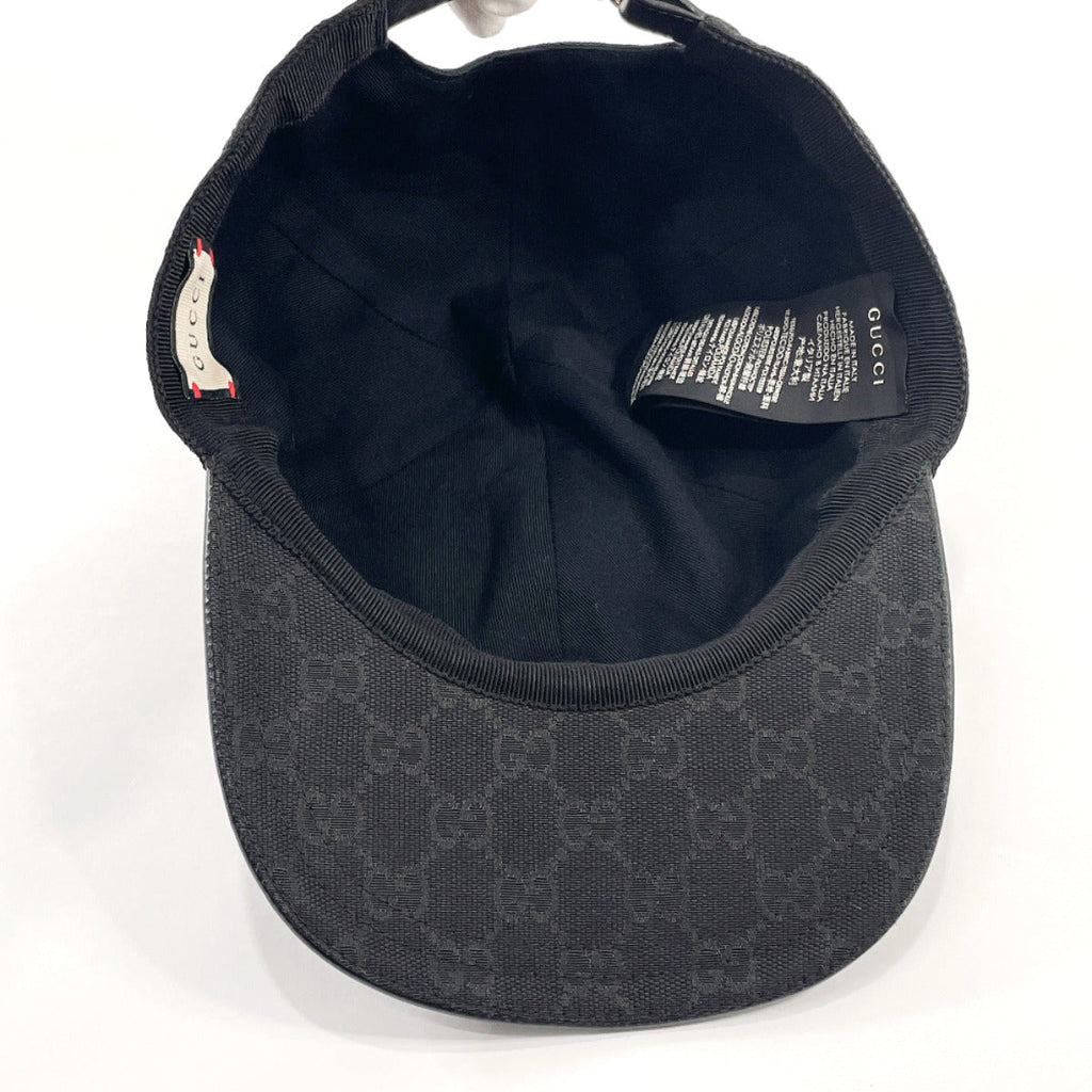 GUCCI cap 200035 Baseball cap GG canvas Black mens Used