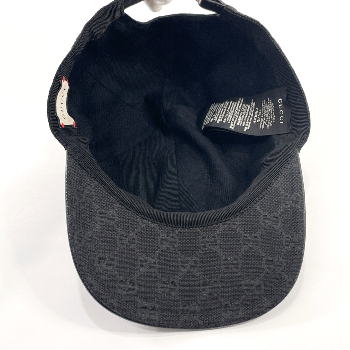 GUCCI cap 200035 Baseball cap GG canvas Black mens Used