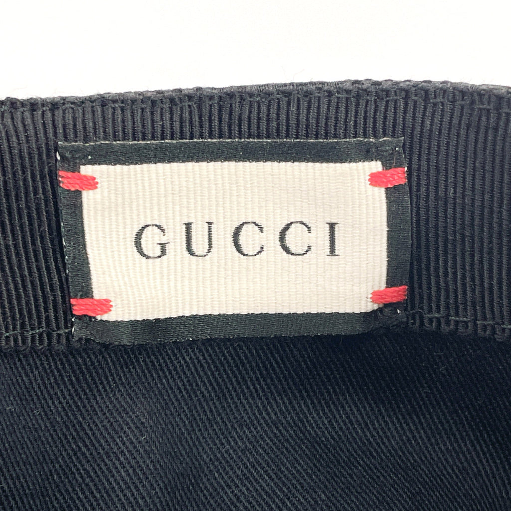 GUCCI cap 200035 Baseball cap GG canvas Black mens Used