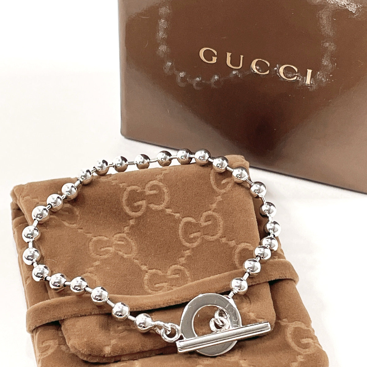 GUCCI bracelet Ball chain Silver925 Silver mens Used