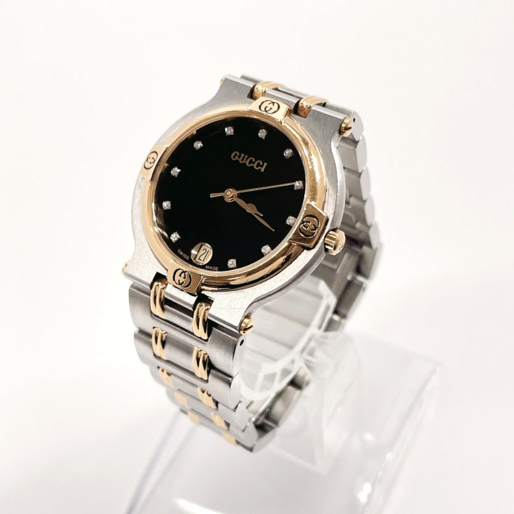 GUCCI Watches 9000M 11P diamond Stainless Steel/Gold Plated/diamond Silver Silver Women Used