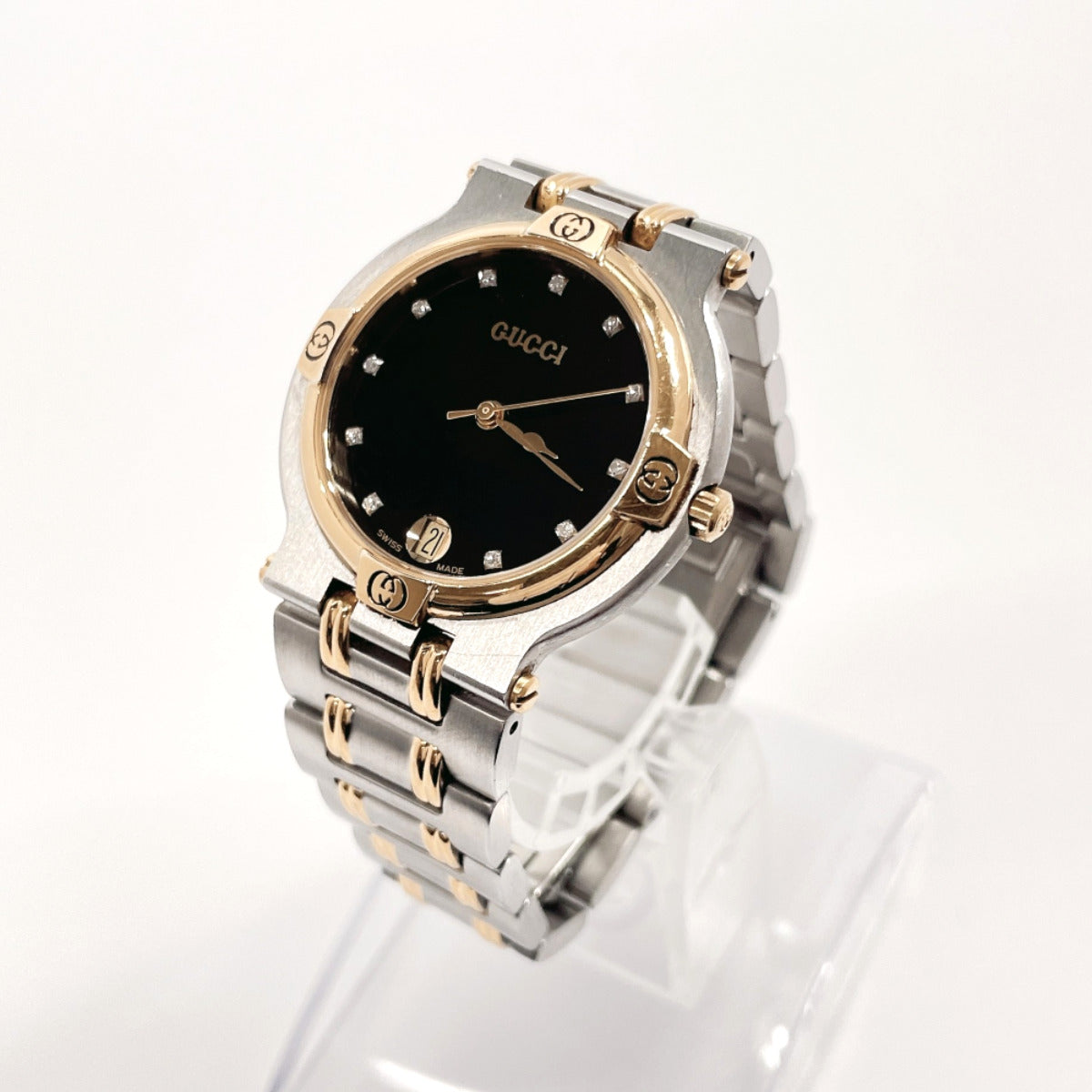 GUCCI Watches 9000M 11P diamond Stainless Steel/Gold Plated/diamond Silver Silver Women Used