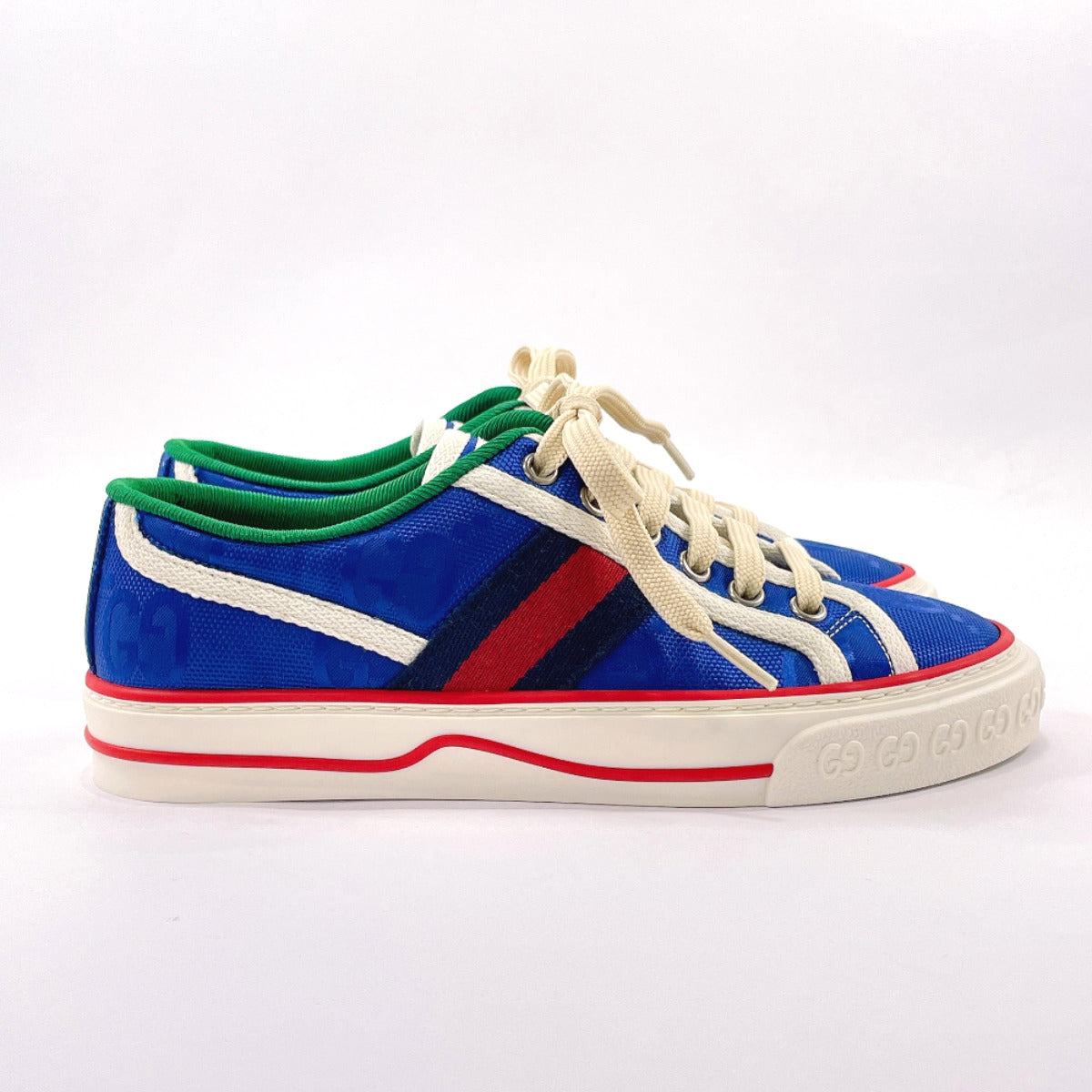 GUCCI sneakers 606110 Tennis 1977 Gucci Off The Grid GG canvas blue Women New