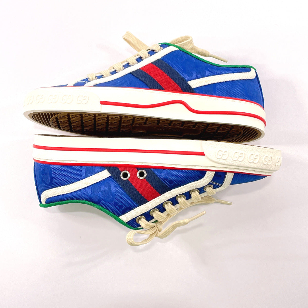 GUCCI sneakers 606110 Tennis 1977 Gucci Off The Grid GG canvas blue Women New