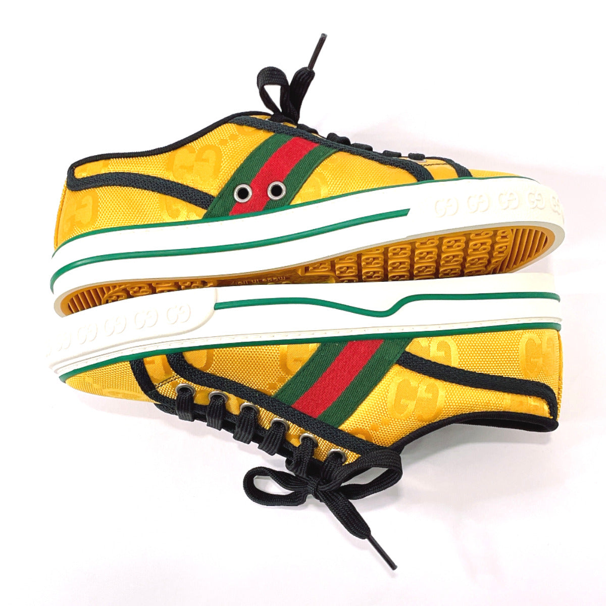 GUCCI sneakers 606110 Tennis 1977 Off The Grid GG canvas yellow Women New