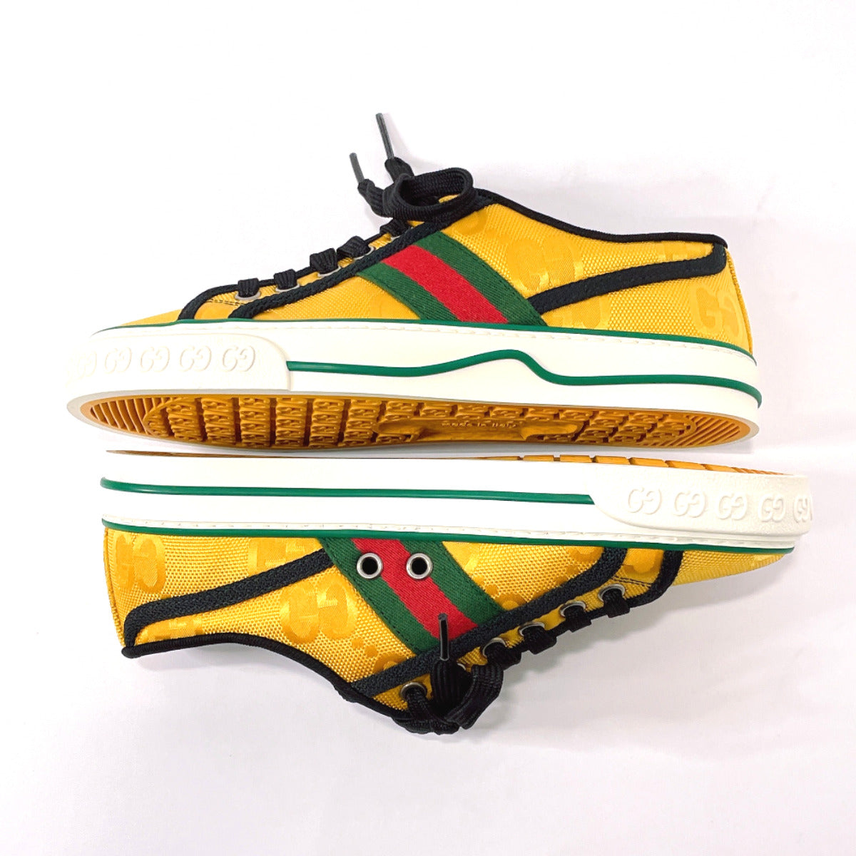 GUCCI sneakers 606110 Tennis 1977 Off The Grid GG canvas yellow Women New