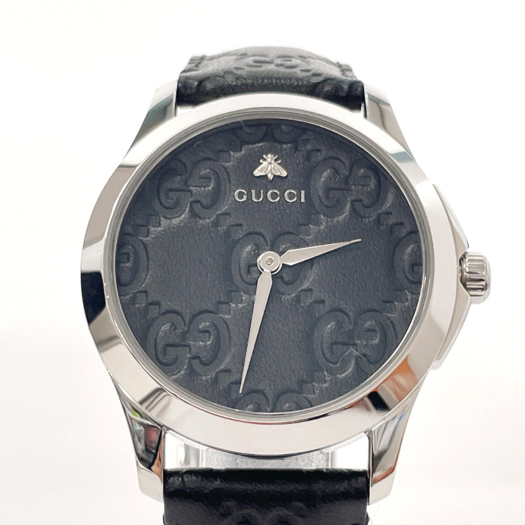 GUCCI Watches YA1264031 G-Timeless Bee 126.4 Stainless Steel/leather Black Black mens Used