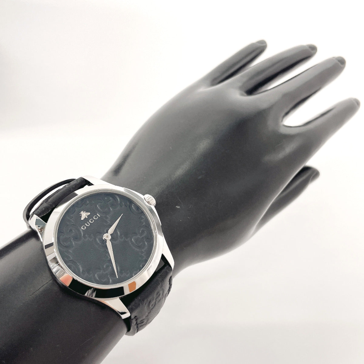 GUCCI Watches YA1264031 G-Timeless Bee 126.4 Stainless Steel/leather Black Black mens Used