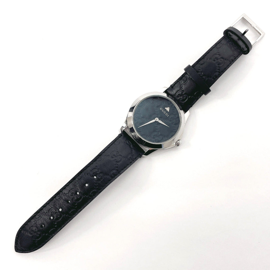 GUCCI Watches YA1264031 G-Timeless Bee 126.4 Stainless Steel/leather Black Black mens Used