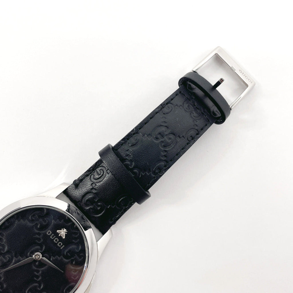 GUCCI Watches YA1264031 G-Timeless Bee 126.4 Stainless Steel/leather Black Black mens Used
