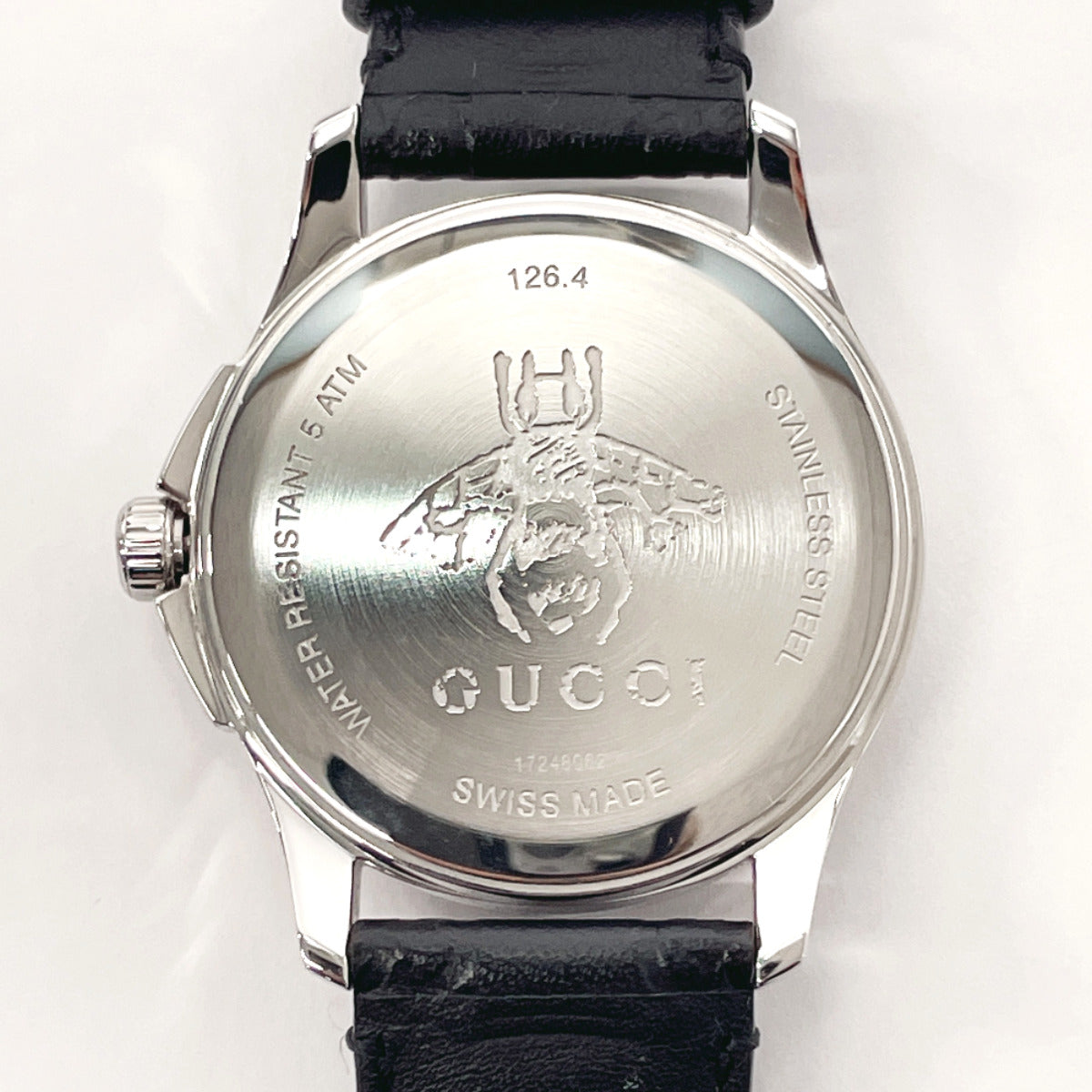 GUCCI Watches YA1264031 G-Timeless Bee 126.4 Stainless Steel/leather Black Black mens Used