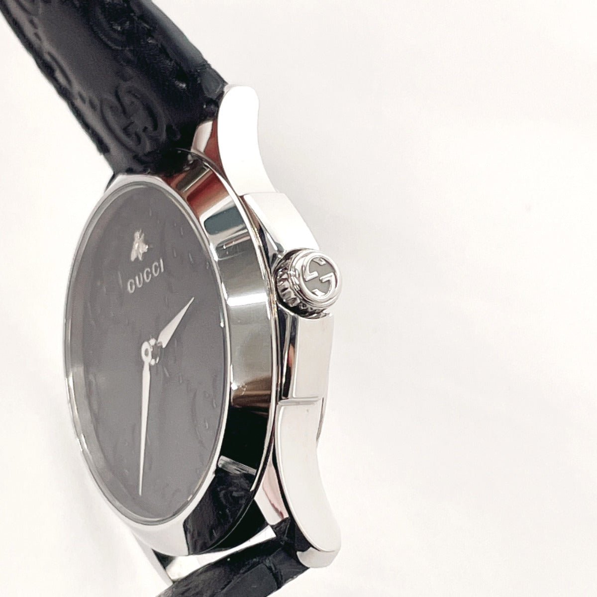 GUCCI Watches YA1264031 G-Timeless Bee 126.4 Stainless Steel/leather Black Black mens Used