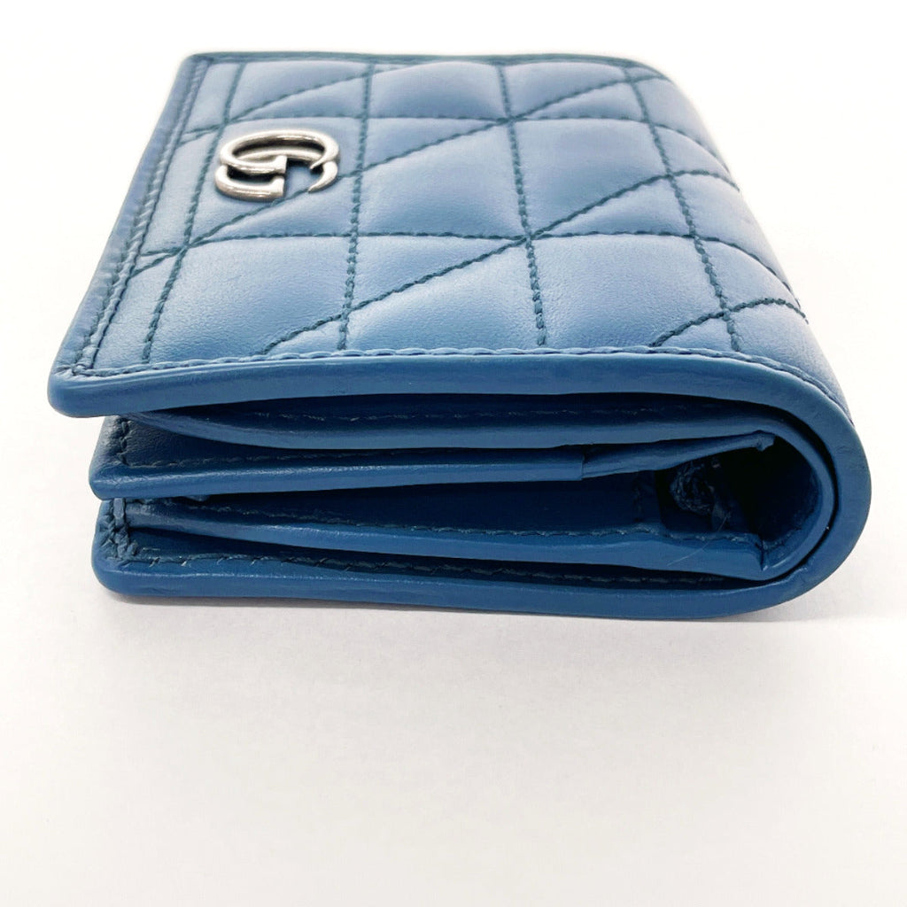 GUCCI wallet 466492 GG Marmont Compact wallet leather blue Women Used