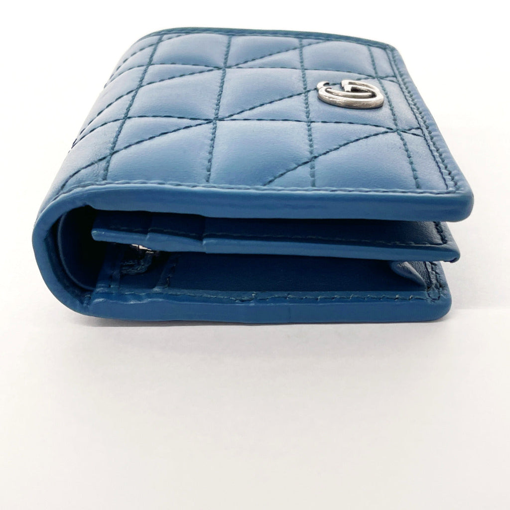 GUCCI wallet 466492 GG Marmont Compact wallet leather blue Women Used