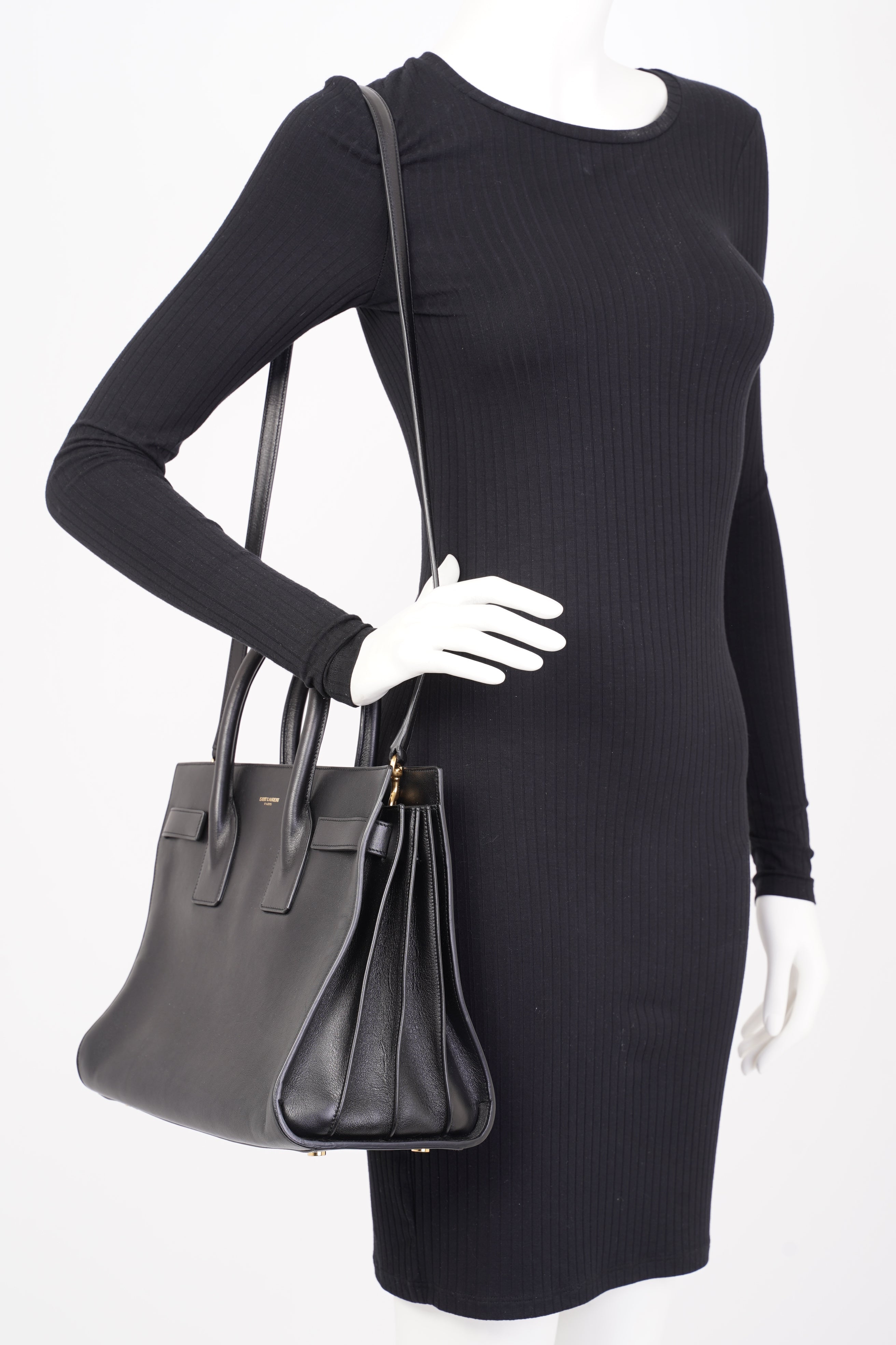 Saint Laurent Sac De Jour Black Leather Small
