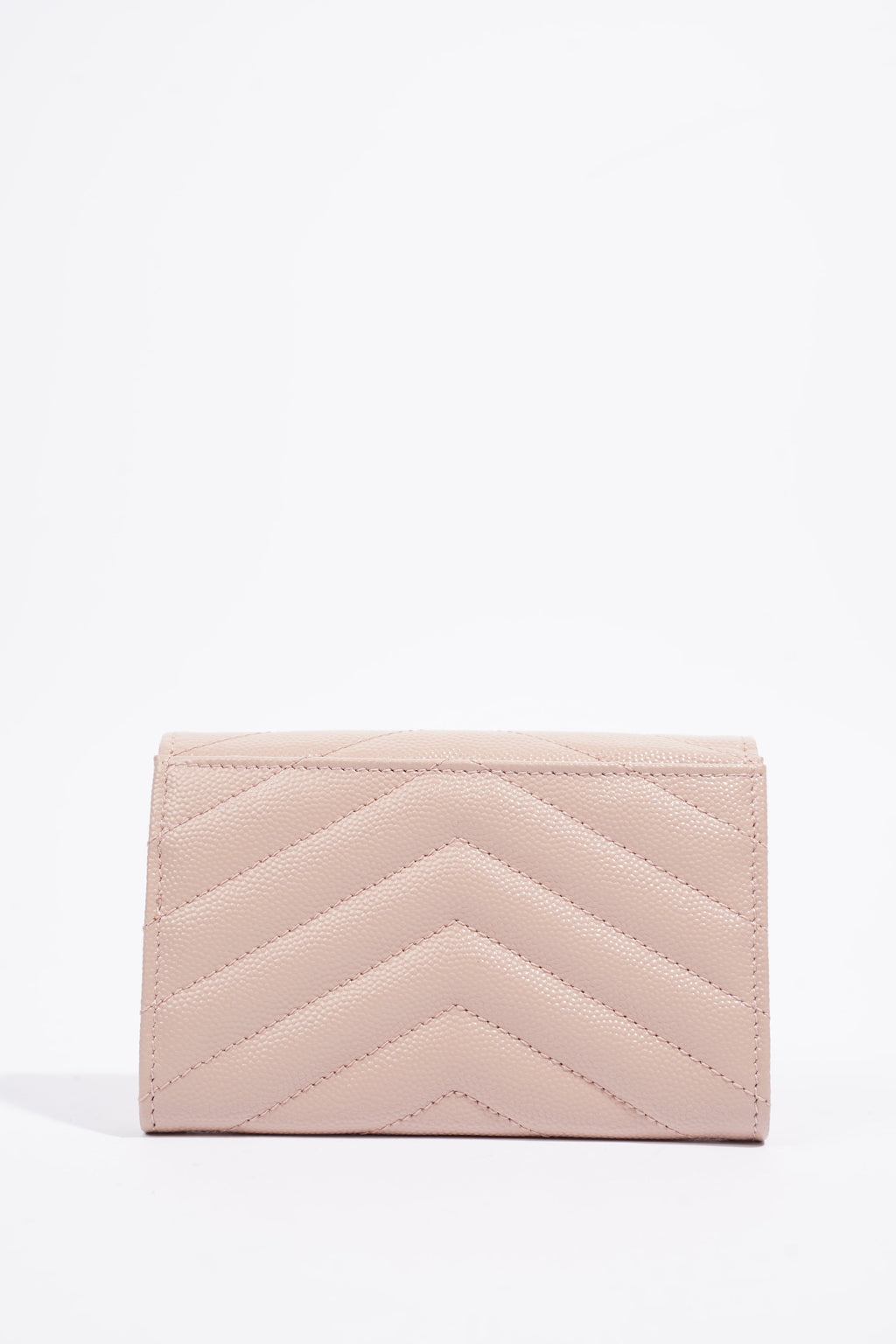 Saint Laurent Cassandre Envelope Wallet Pale Pink Matelasse Leather Small