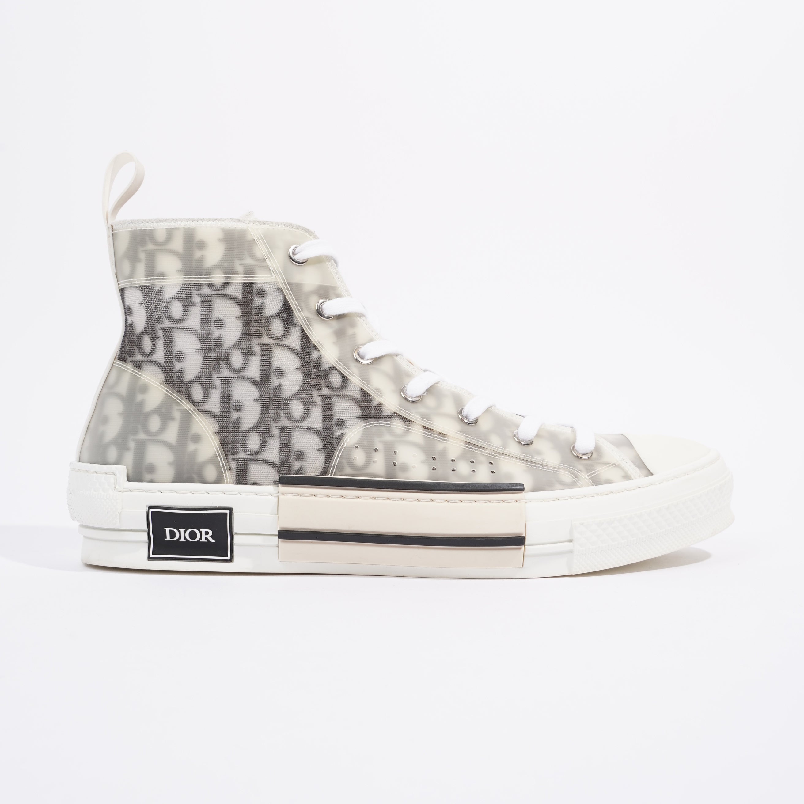 Christian Dior B23 Hightops White / Black Oblique Canvas EU 44 UK 10