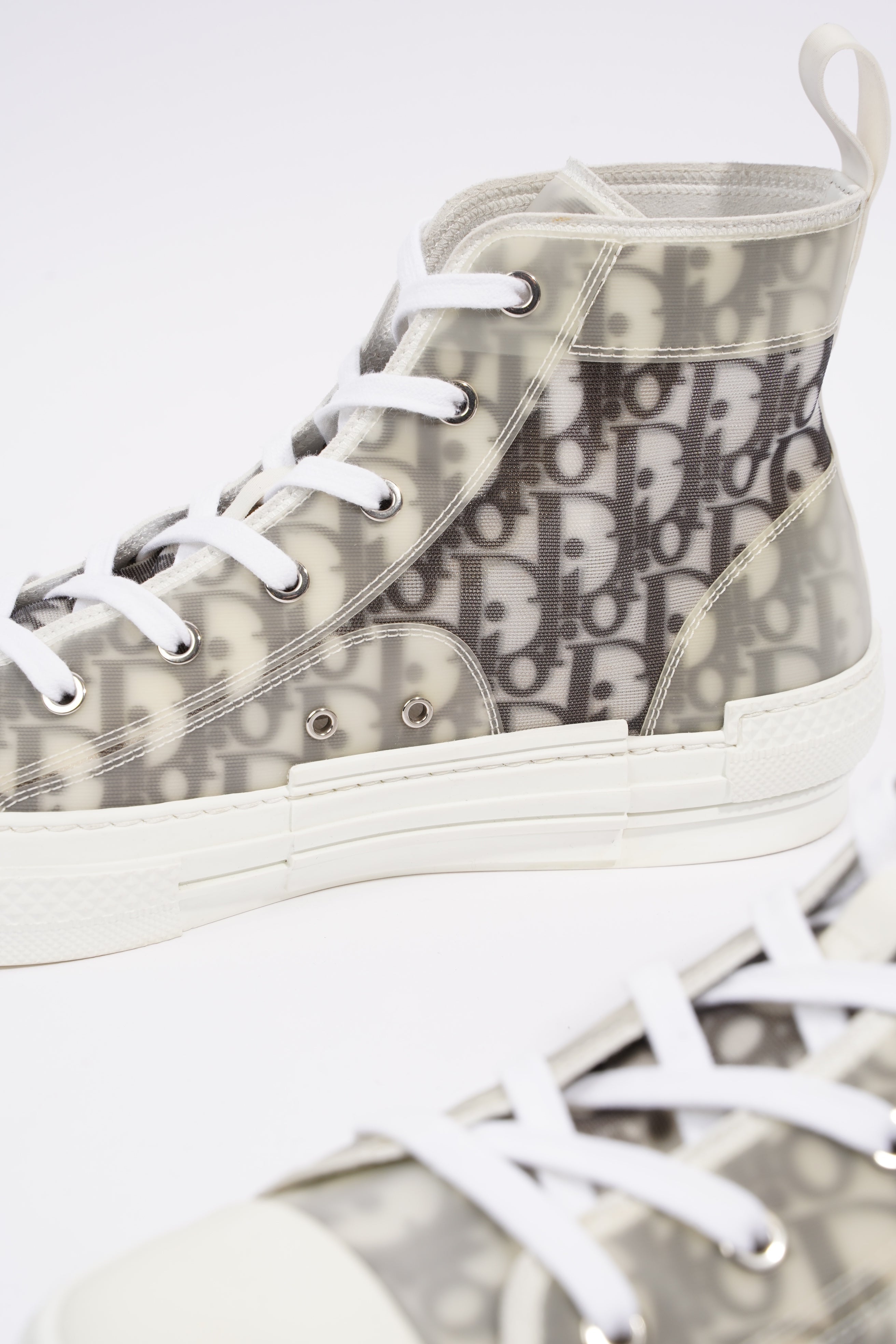 Christian Dior B23 Hightops White / Black Oblique Canvas EU 44 UK 10