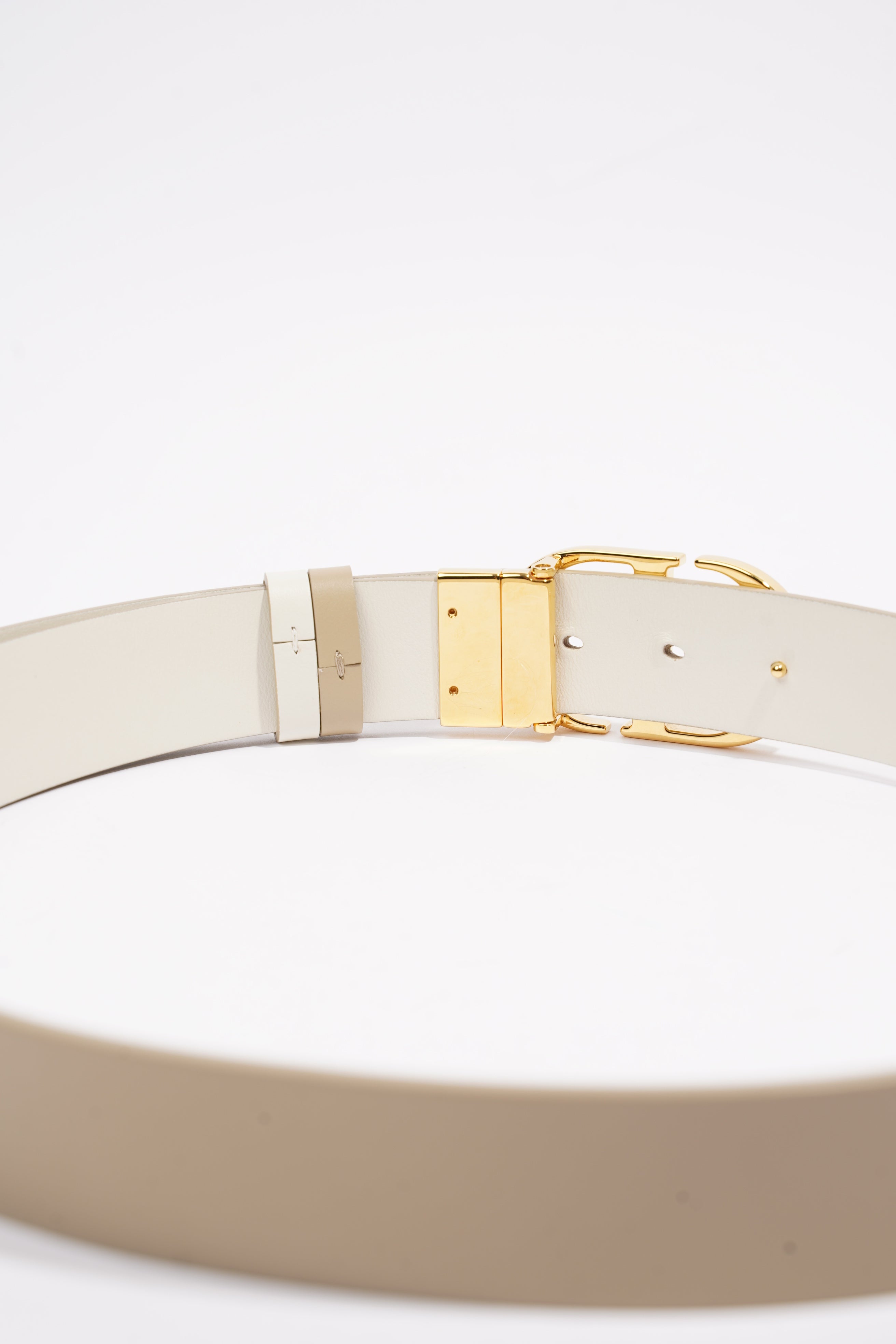 Christian Dior 30 Montaigne Reversible Belt Cream / Beige Leather 95cm 38"