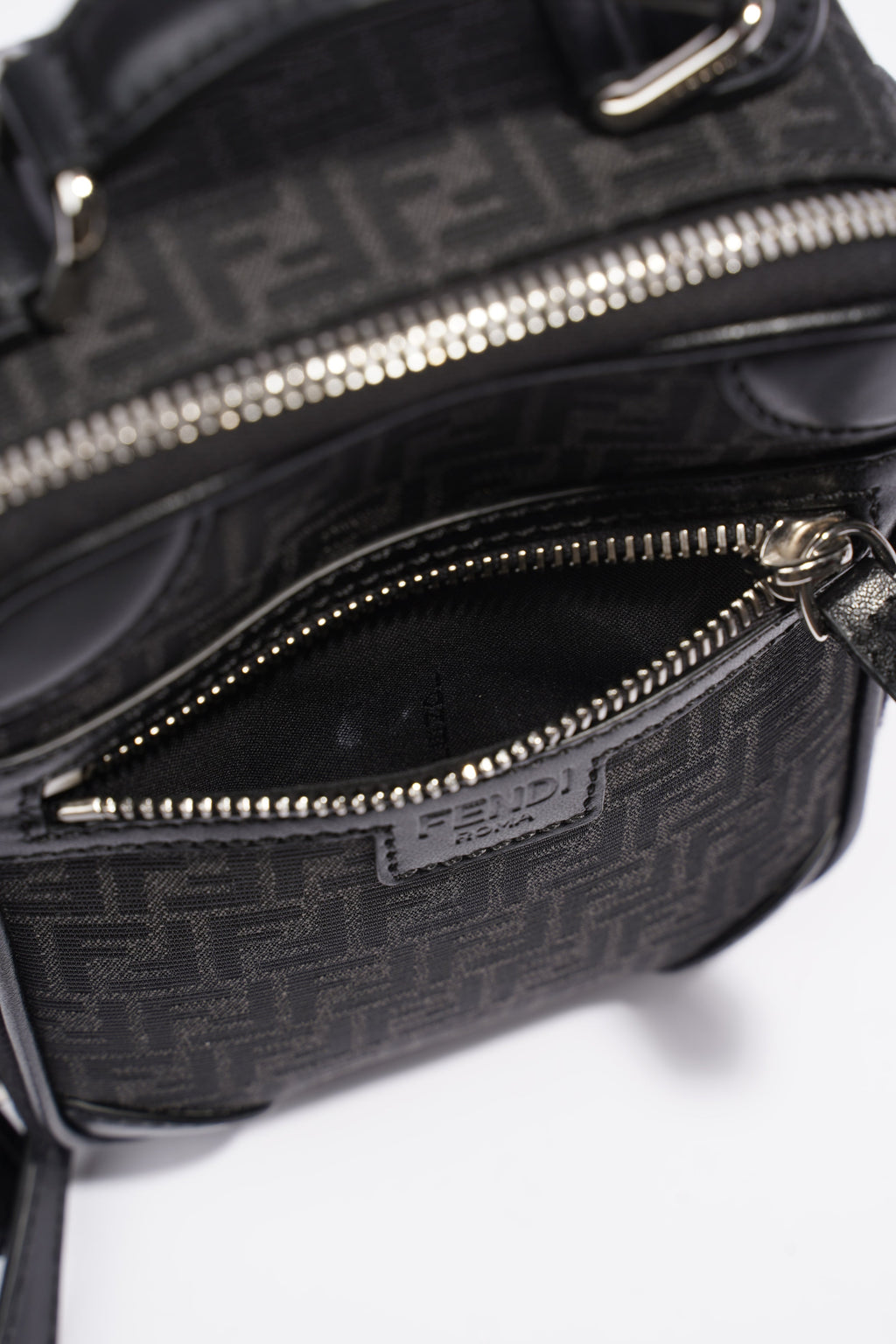 Fendi Travel Mini Bag Jacquard Micro FF Black Fabric